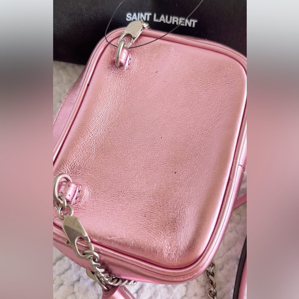 SAINT LAURENTYSL Metallic Calfskin Matelasse Monogram Baby Lou Camera Bag - Picture 3 of 16